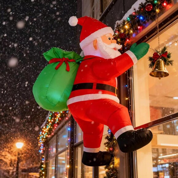 🆕4FT Christmas Inflatable Santa Claus Gift Bag Window Roof Outdoor Decoration - Picture 6 of 9